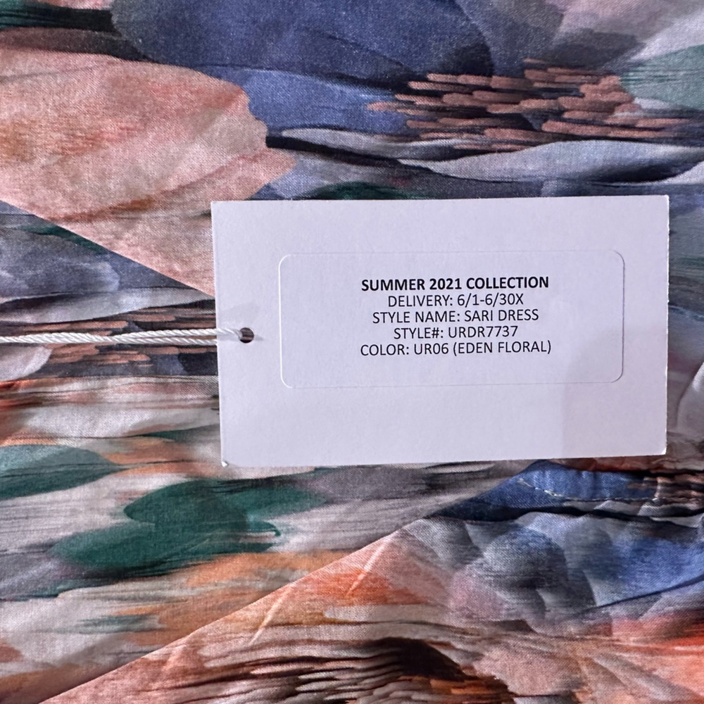 MISA Sari Dress NWT XS • Tropical Floral Watercolor Midi Kaftan Boho Resort - Picture 8 of 9